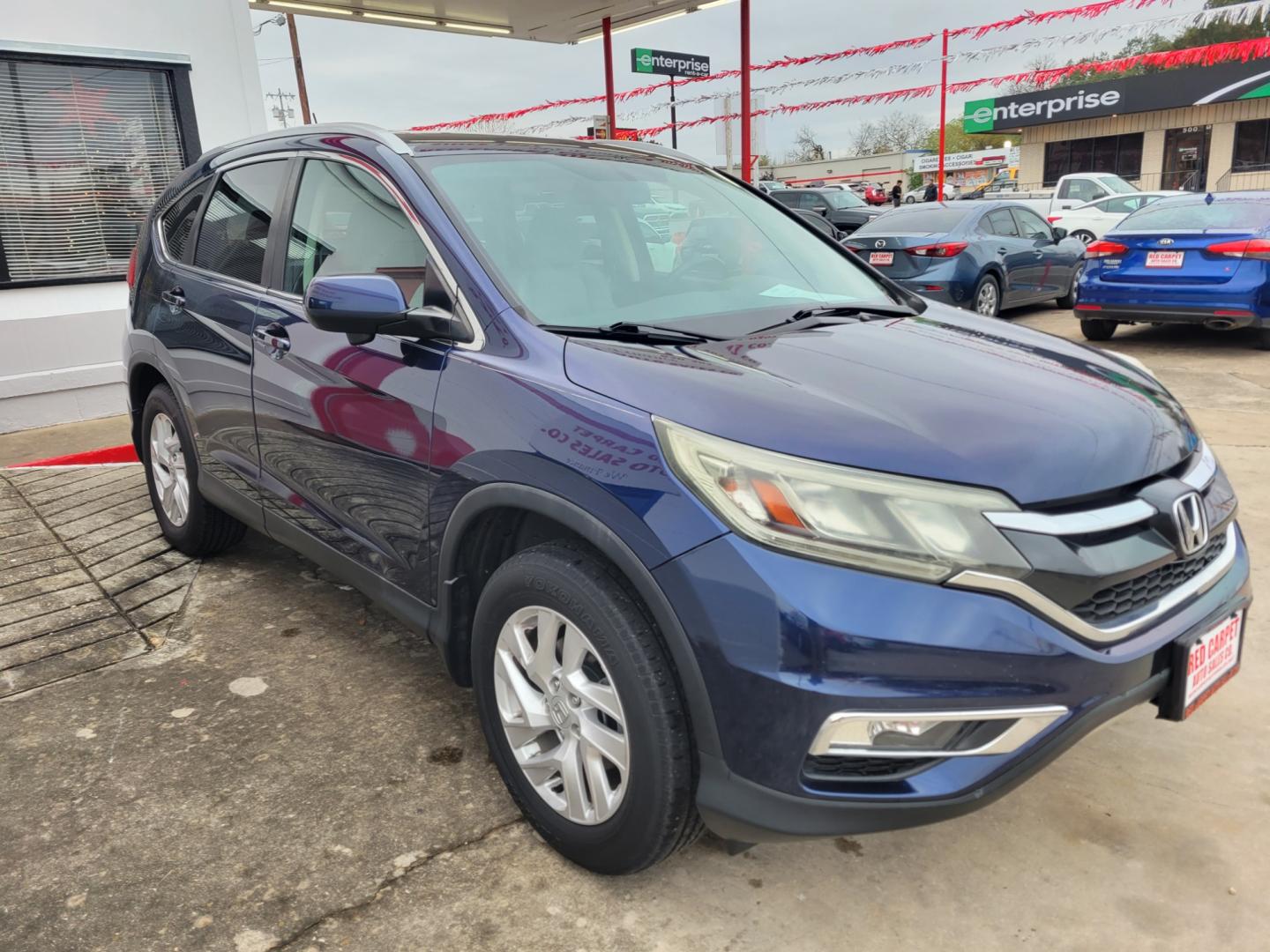 2016 Blue /BEIGE Honda CR-V EX-L 2WD (2HKRM3H72GH) with an 2.4L L4 DOHC 16V engine, CVT transmission, located at 503 West Court, Seguin, TX, 78155, (830) 379-3373, 29.568621, -97.969803 - Photo#1